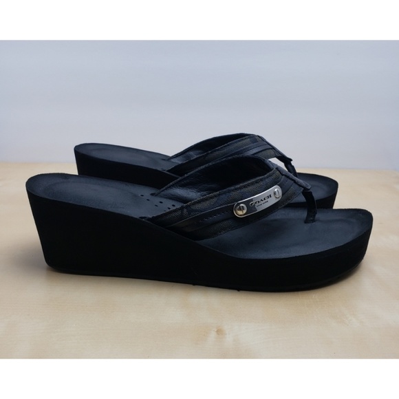 coach jaden wedge flip flops